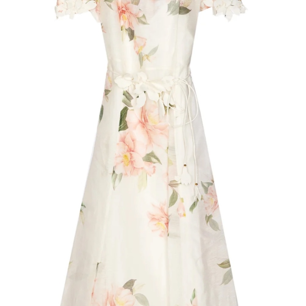 Zimmermann Liftoff Flower Midi Dress Sz 0